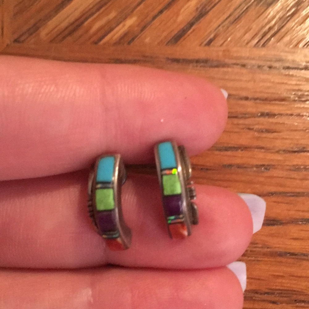 Native American Sterling silver earrings.